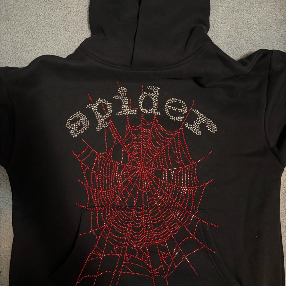 Sp5der hoodie dazzled red
